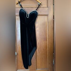 Black Velvet Asymmetrical Dress